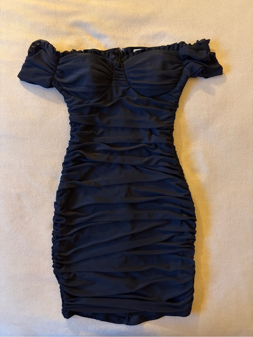 Black Ruched Minidress